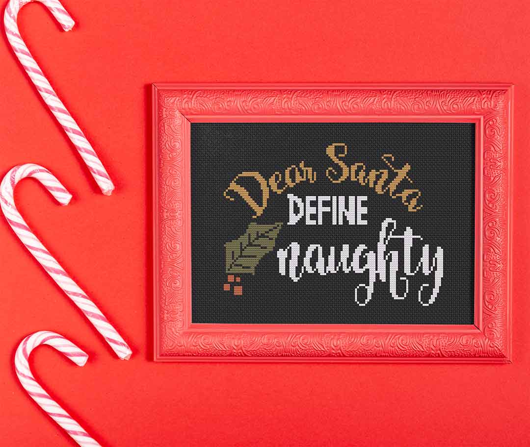 Define Naughty - Christmas Cross Stitch Pattern