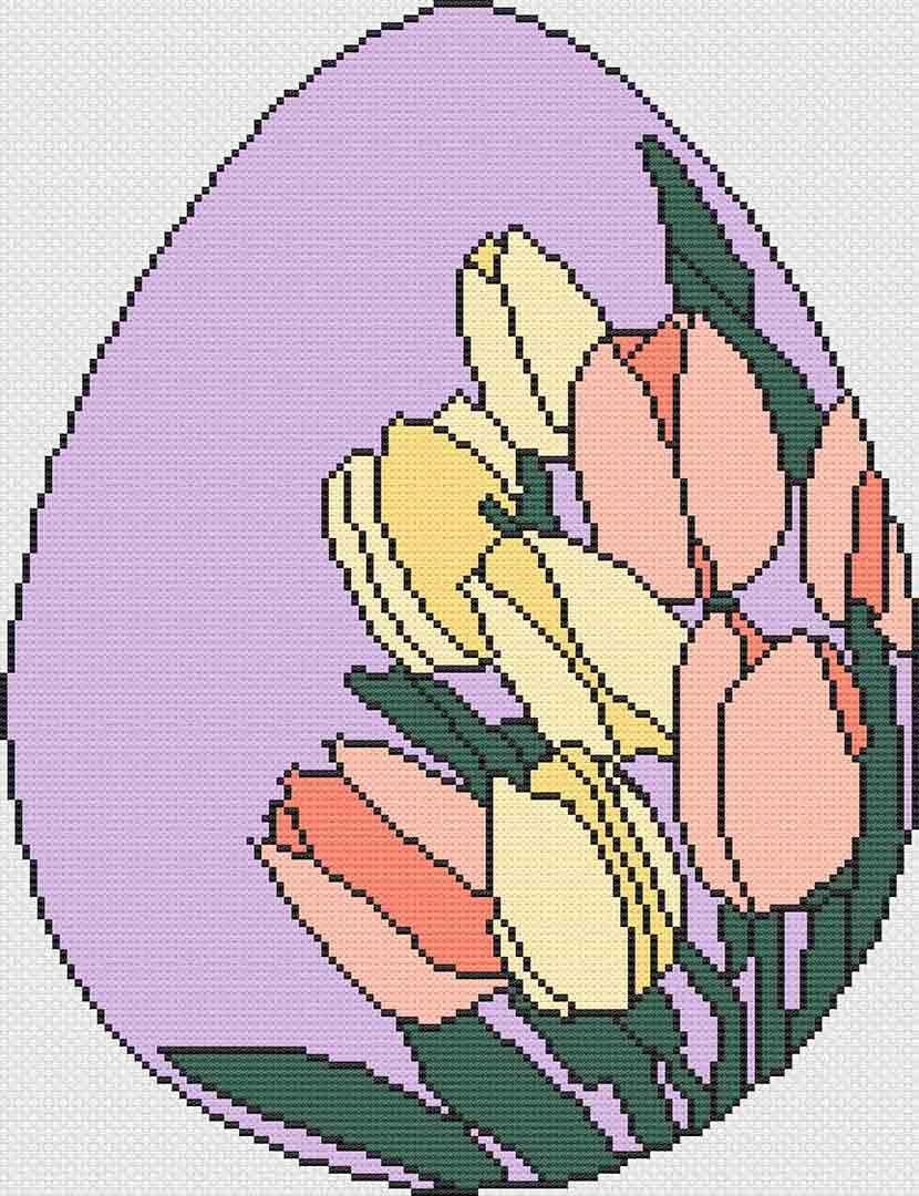 Easter Tulips - Cross Stitch Pattern