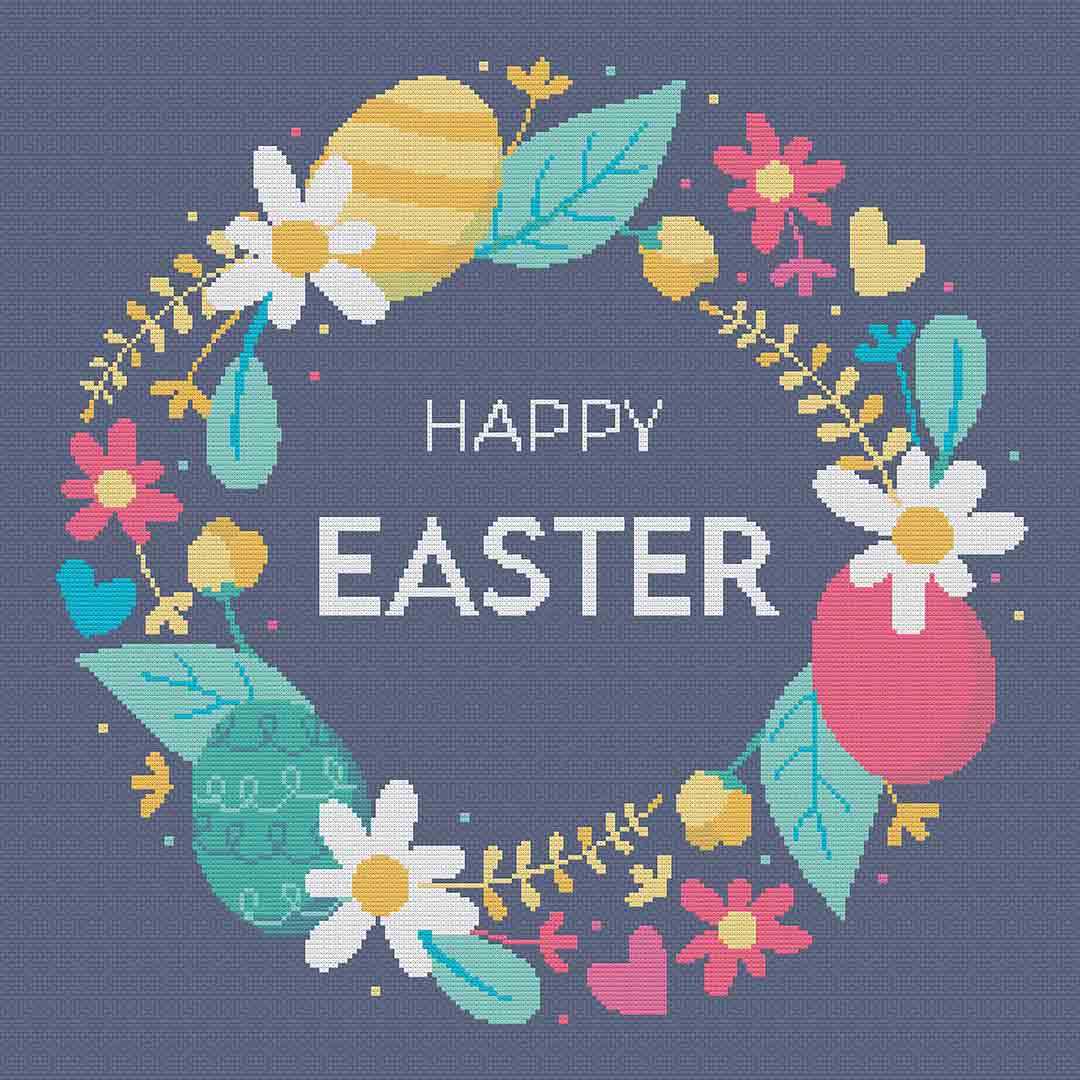 Easter Wreath - Cross Stitch Pattern