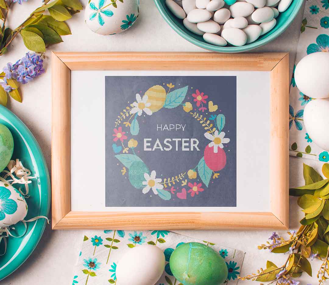 Easter Wreath - Cross Stitch Pattern