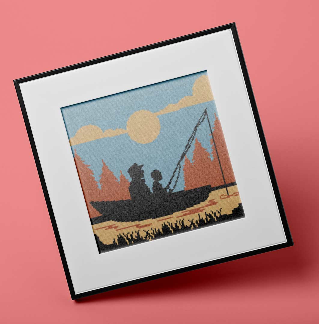 Fishing With Dad - Cross Stitch Pattern