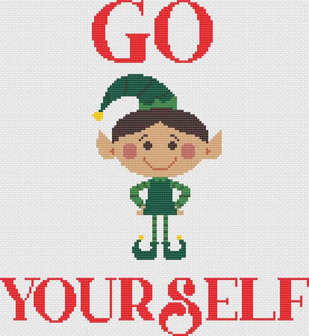 Go Elf - Cross Stitch Pattern
