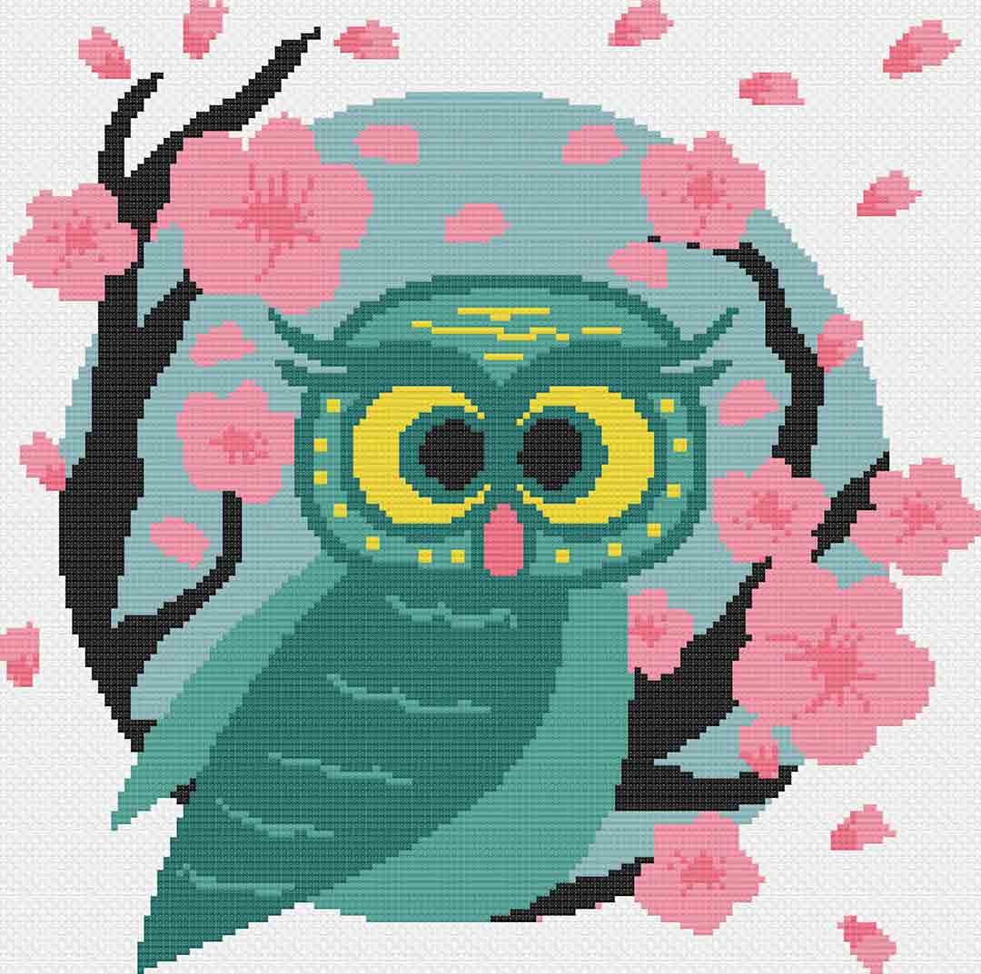Hello Owl - Cross Stitch Pattern