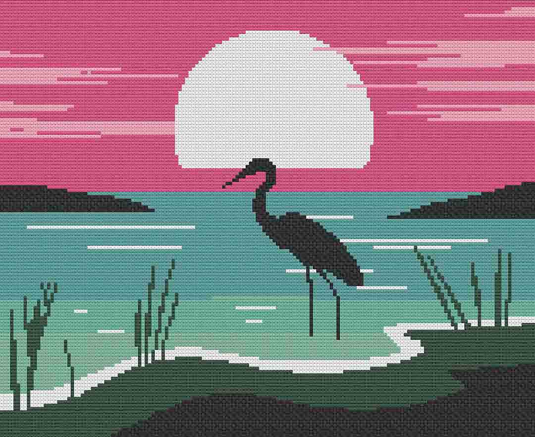 Heron - Cross Stitch Pattern