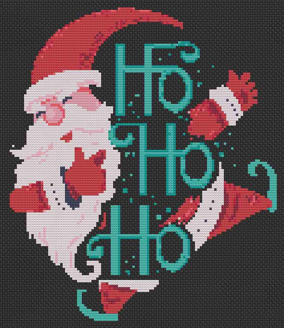Ho Ho Ho Santa - Christmas Cross Stitch Pattern