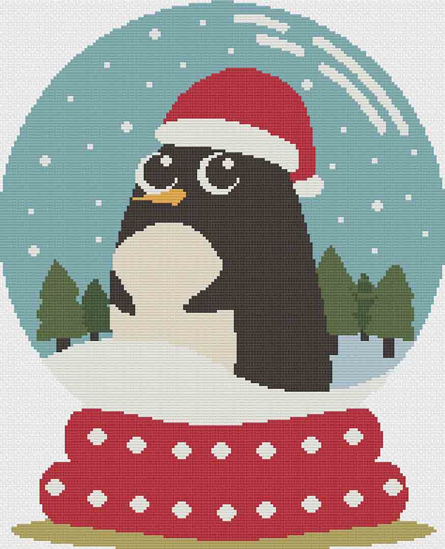 Joyful Penguin - Christmas Cross Stitch Pattern