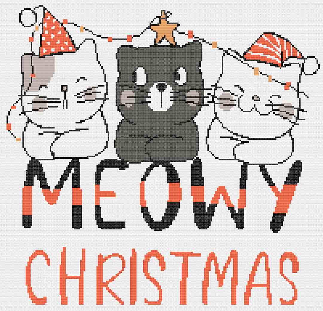 Meowy Christmas - Cross Stitch Pattern