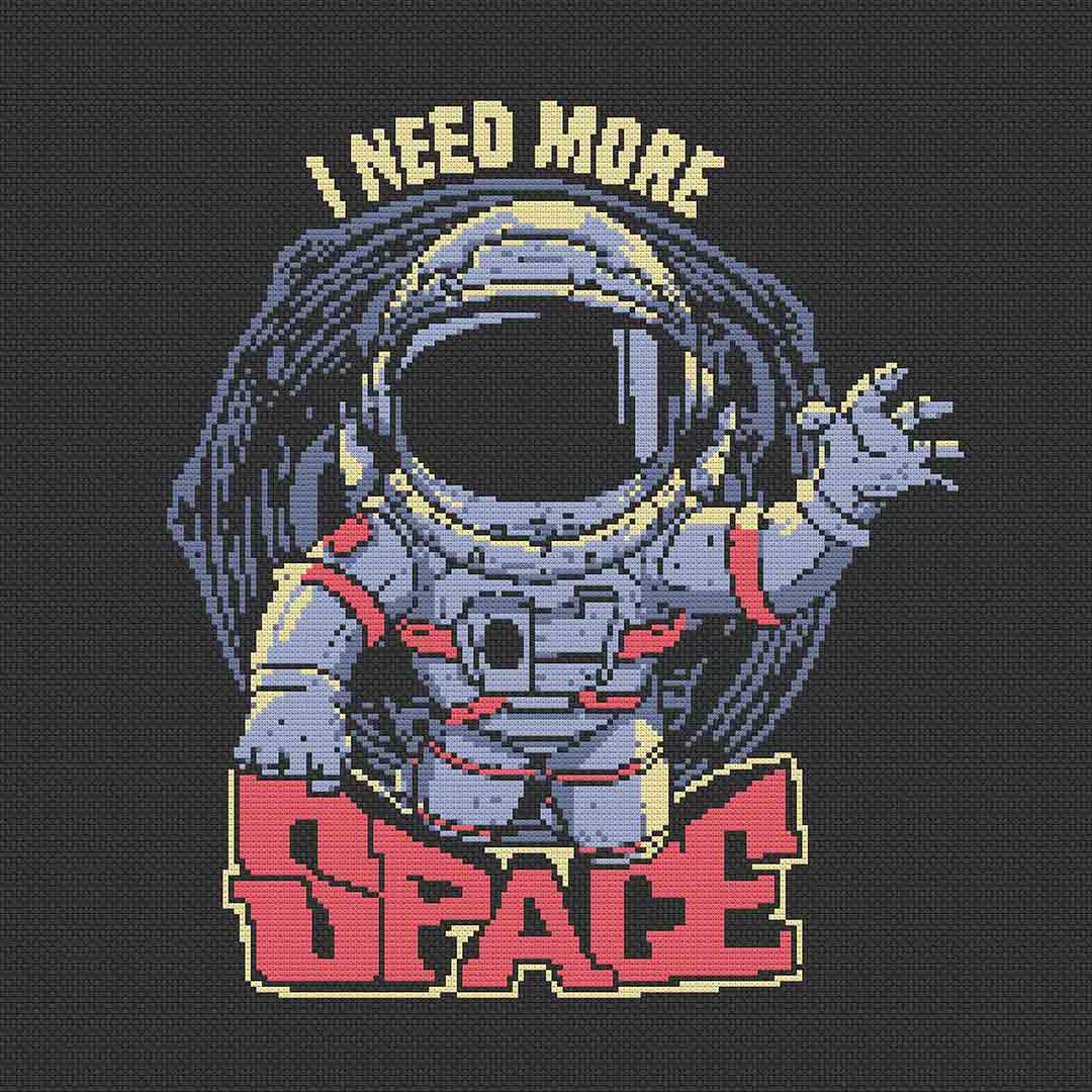 Need More Space - Cross Stitch Pattern