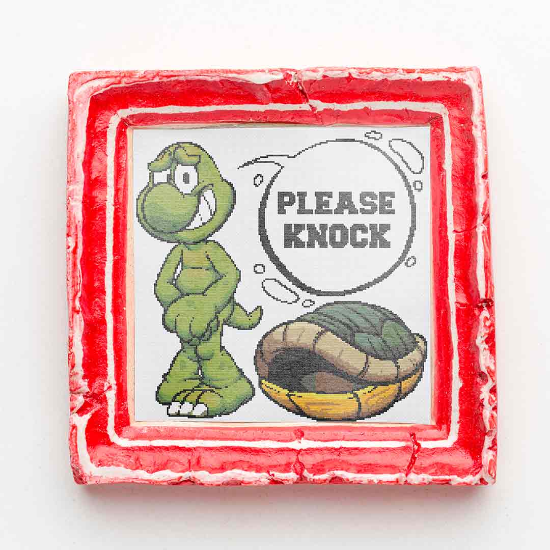 Please Knock - Cross Stitch Pattern