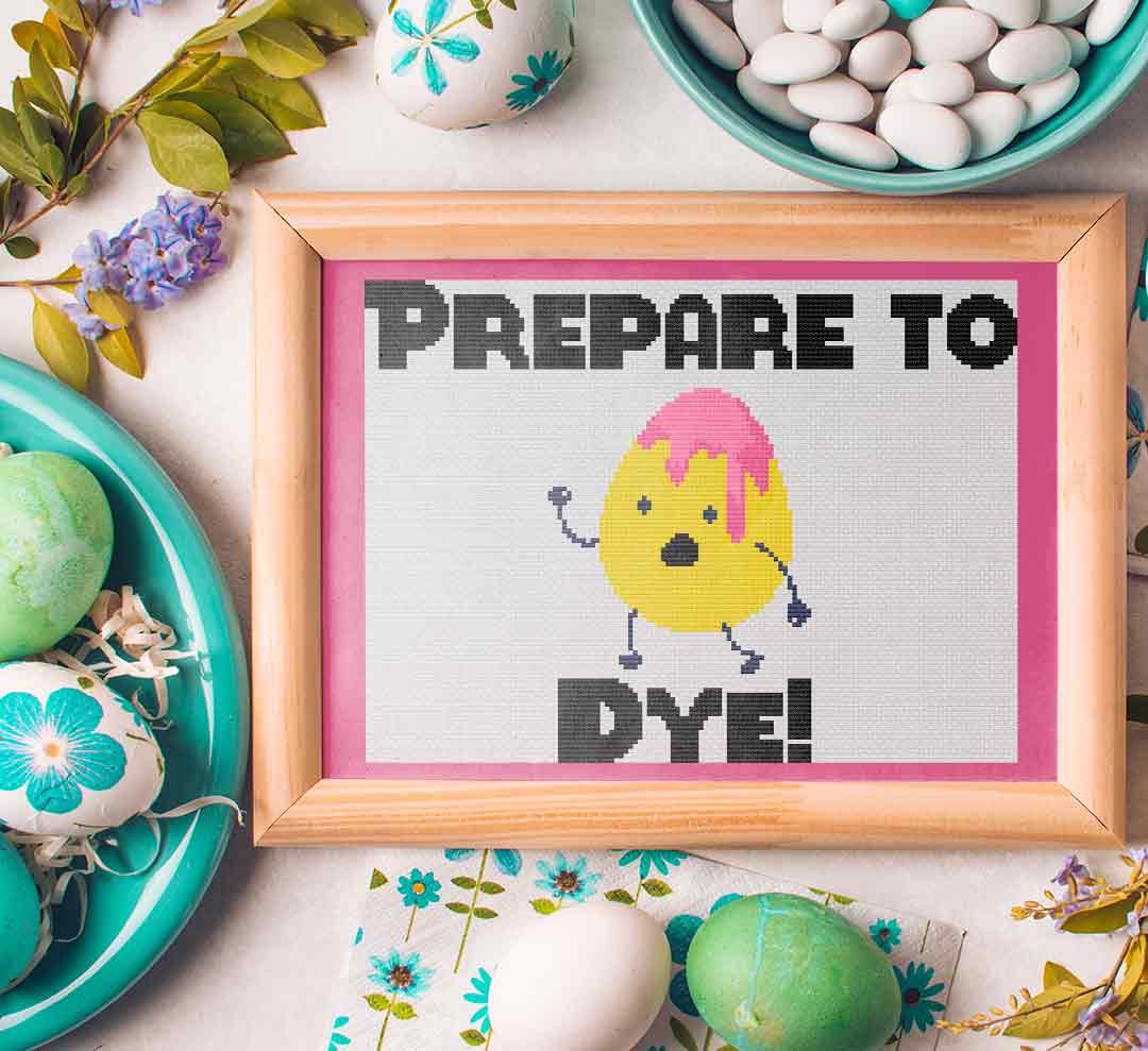 Prepare to Dye - Easter Cross Stitch Pattern