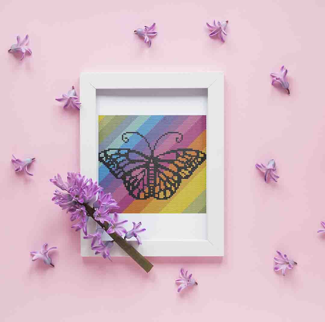 Rainbow Butterfly - Cross Stitch Pattern