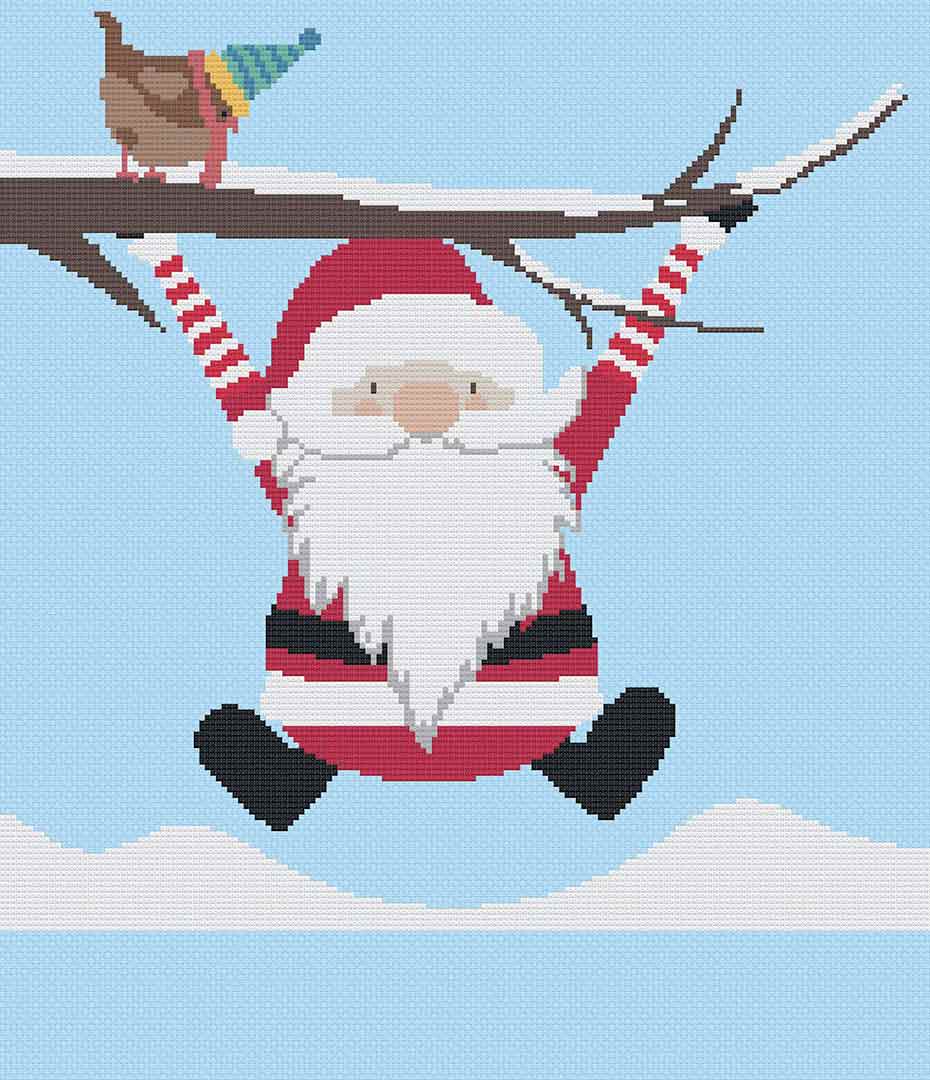 Santa Plays - Christmas Cross Stitch Pattern