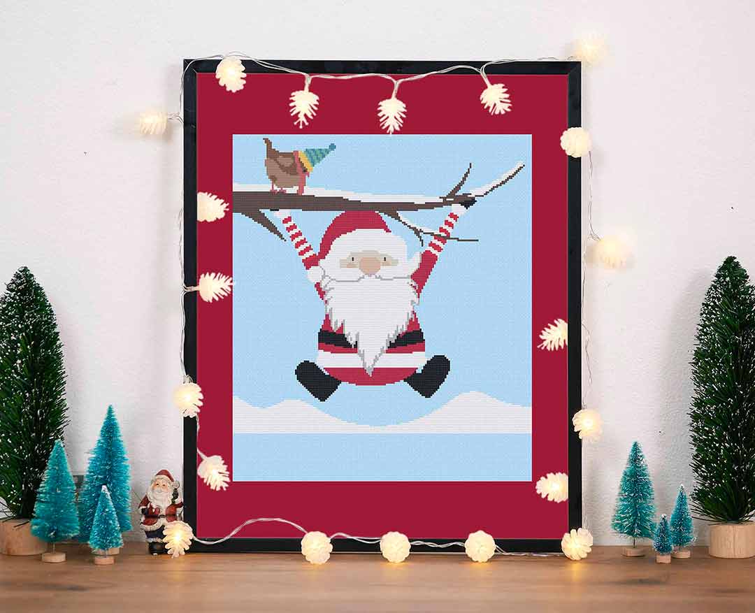 Santa Plays - Christmas Cross Stitch Pattern