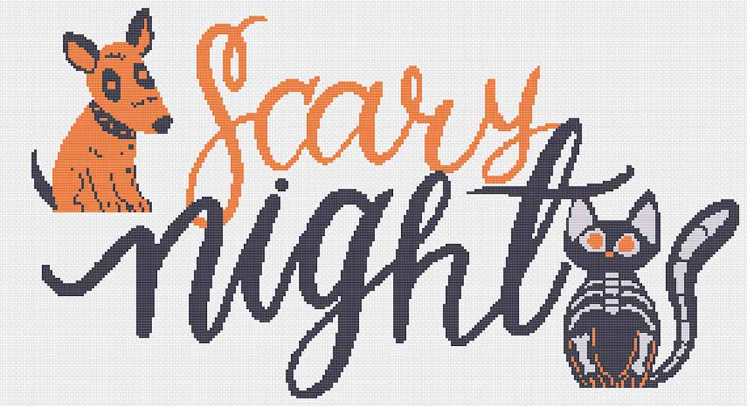 Scary Night - Halloween Cross Stitch Pattern