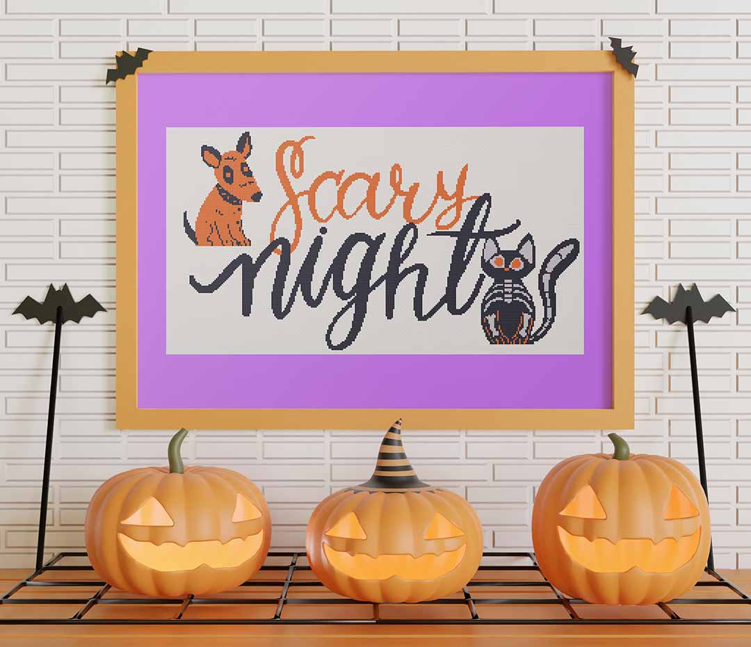 Scary Night - Halloween Cross Stitch Pattern