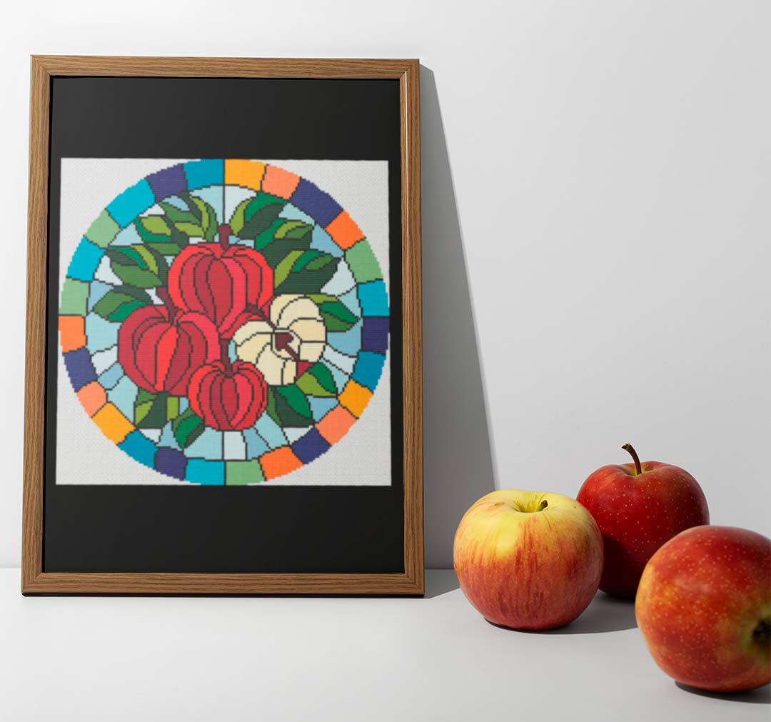 Stained Glass Apples - Cross Stitch Pattern