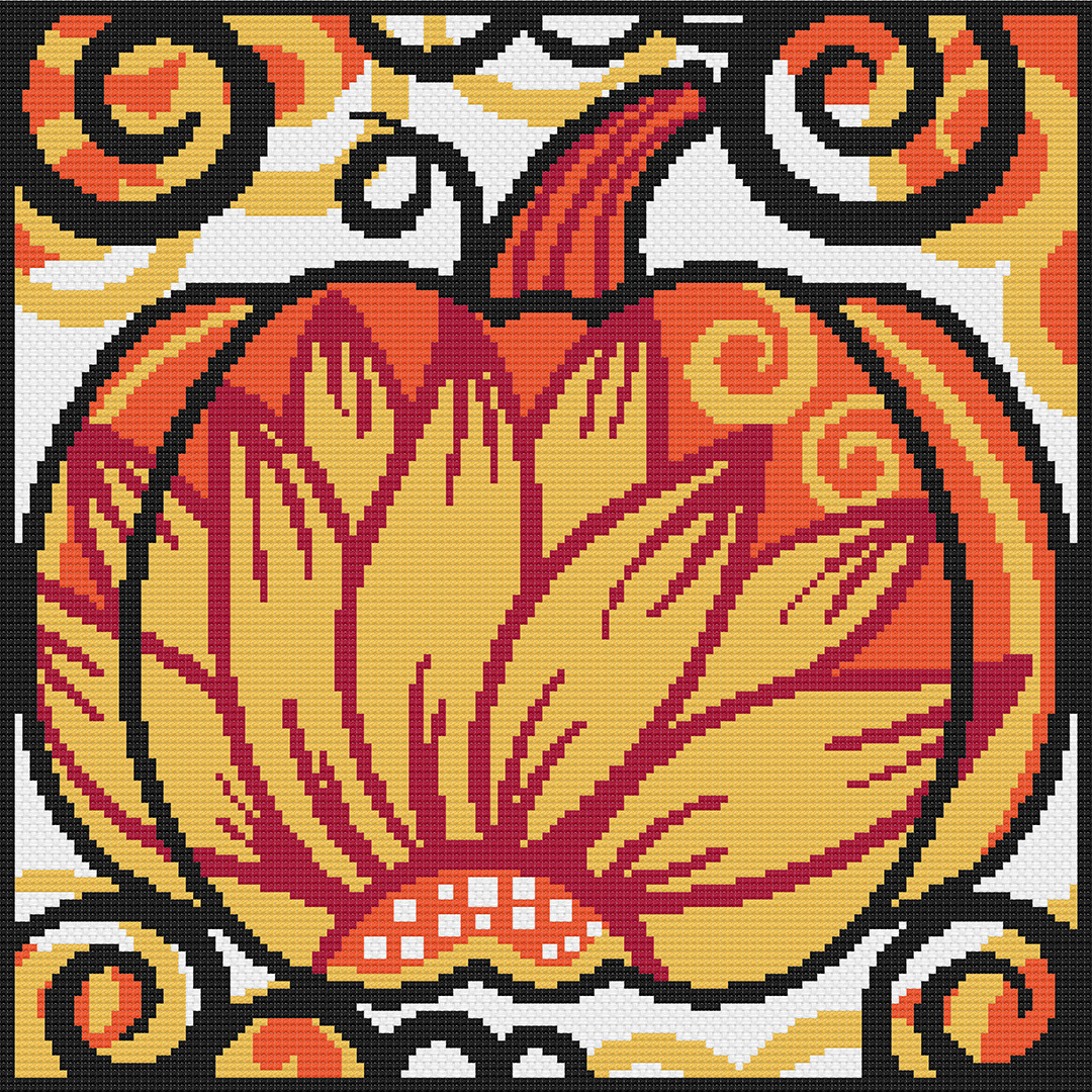 Sunflower Pumpkin - Cross Stitch Pattern