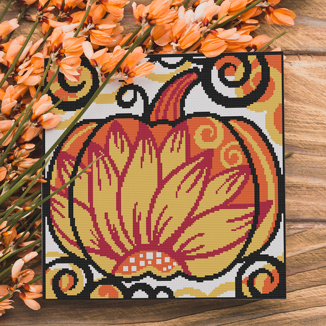 Sunflower Pumpkin - Cross Stitch Pattern