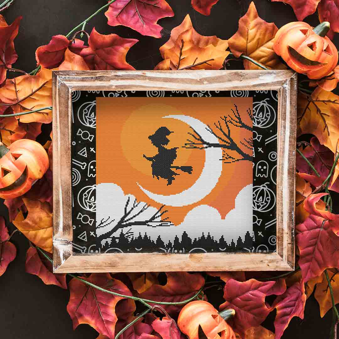 Witch A Ride - Halloween Cross Stitch Pattern