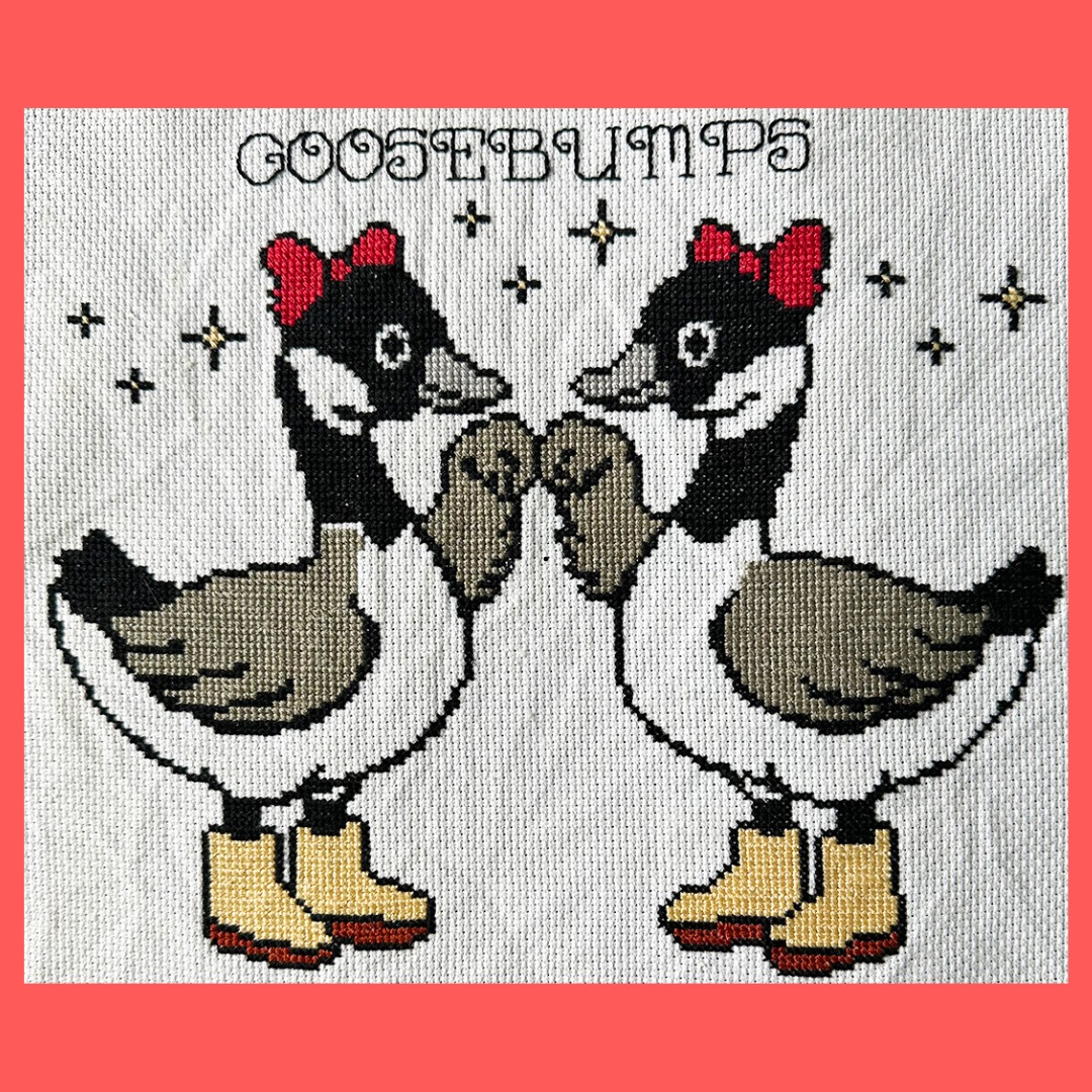 Goosebumps - PDF Cross Stitch Pattern, zoomed in. Select this picture to zoom back out.