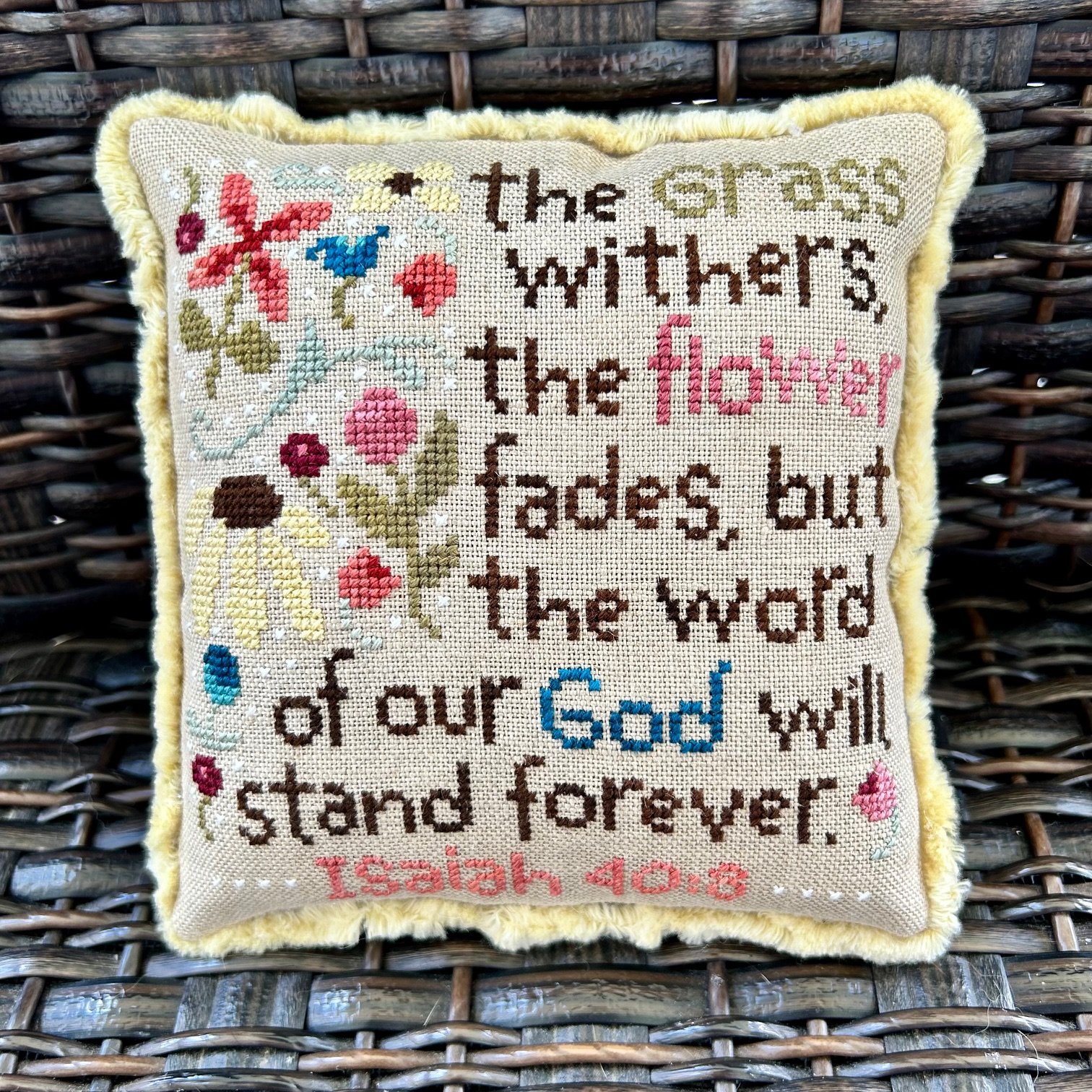 The Flower Fades - Christian Cross Stitch Pattern