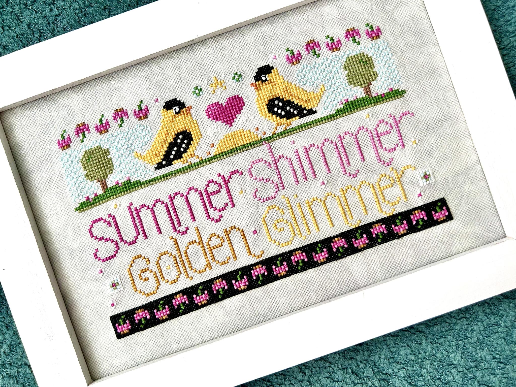 WordyBirds - August - Cross Stitch Pattern, zoomed in. Select this picture to zoom back out.