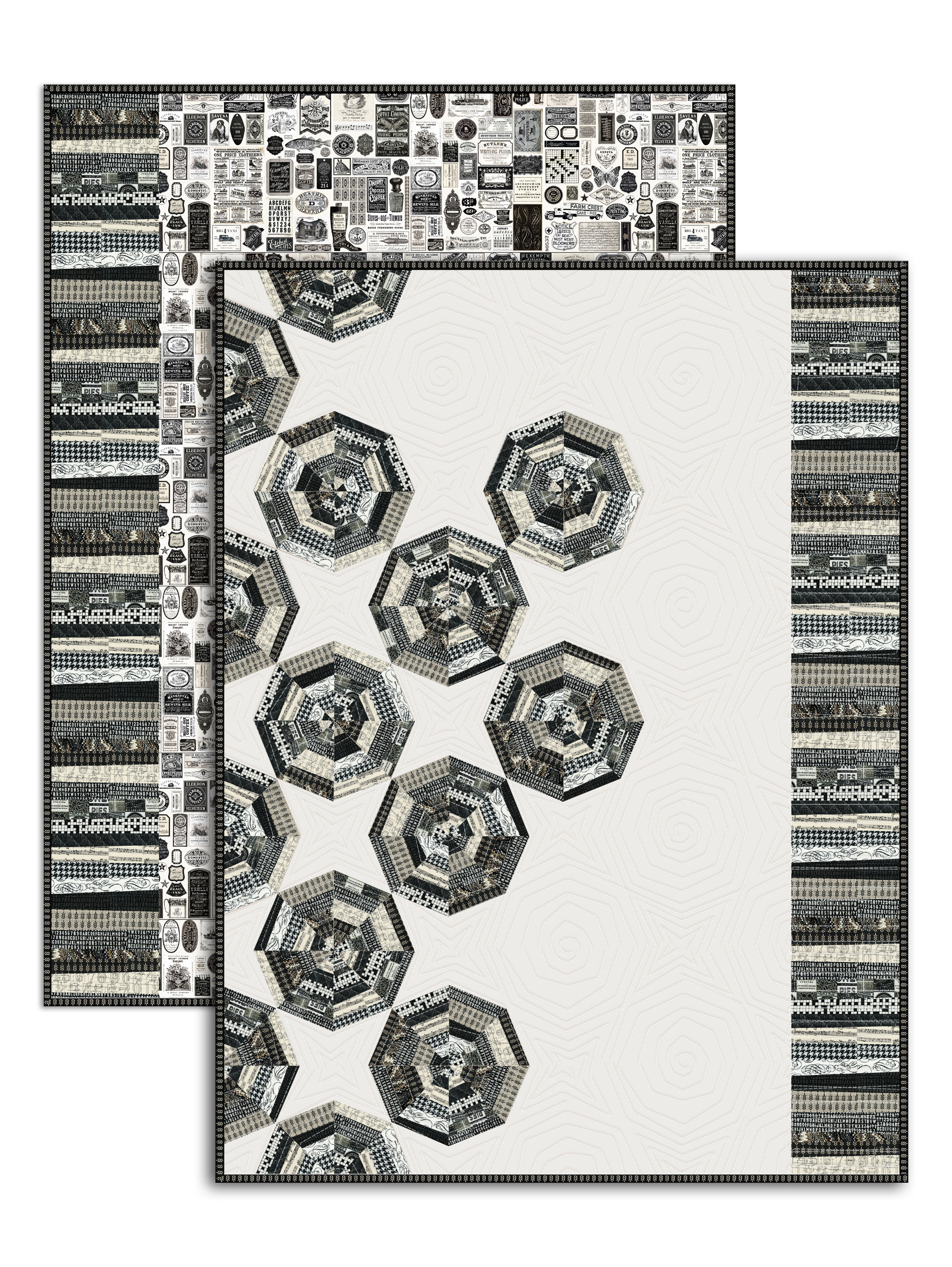 Sable & Swan Numbers - Ecru - Quilt Fabric