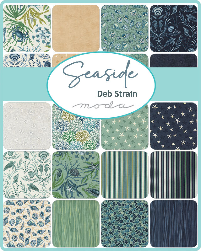 Seaside Stones Aqua - Quilt Fabric, different perspective #1, zoomed in. Select this picture to zoom back out.