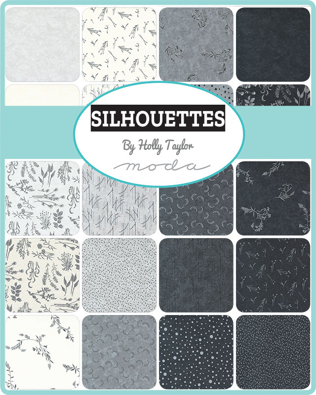 Silhouettes Scatter - Midnight - Quilt Fabric