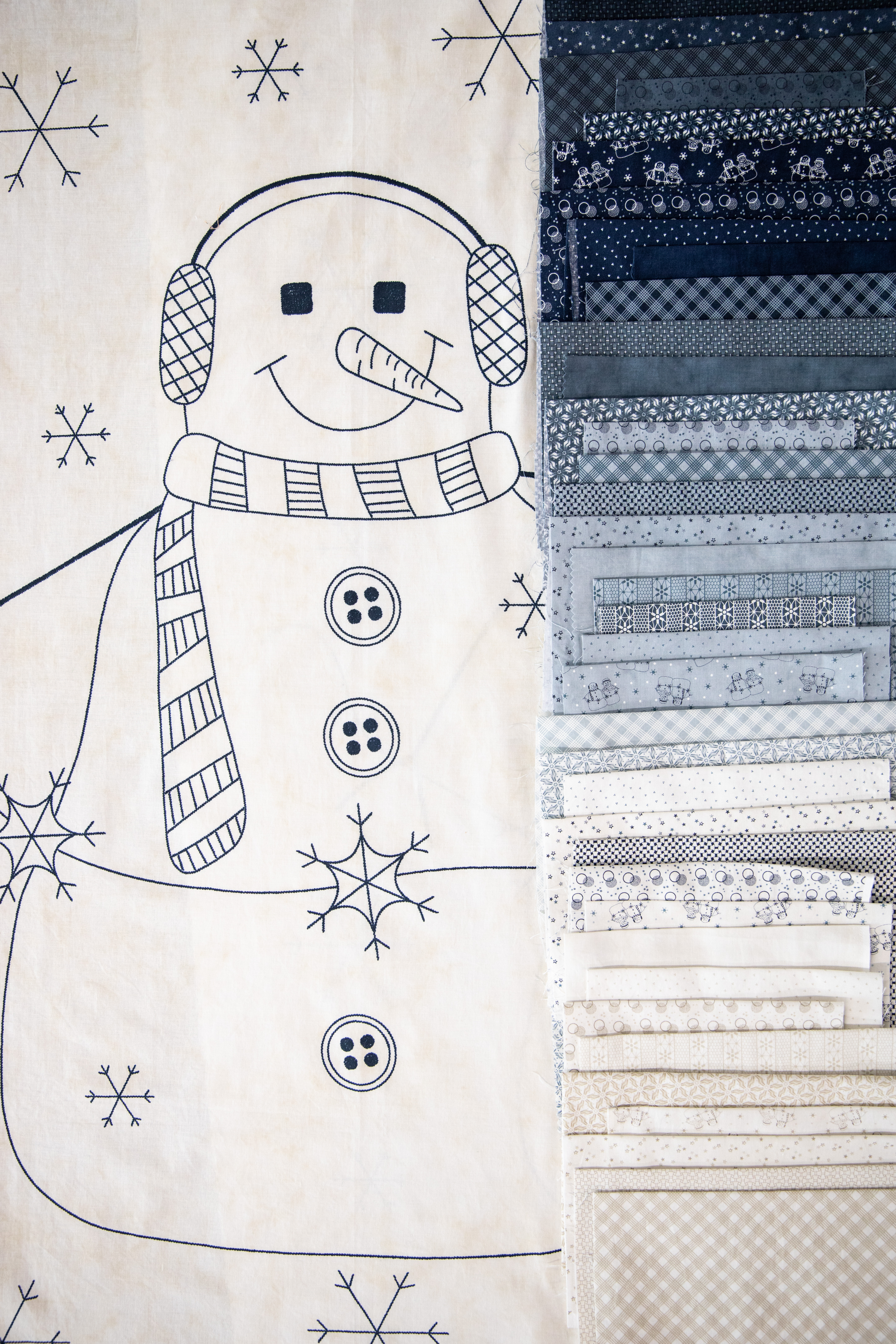 Snowman Gatherings IV Plaid - Night Sky - Quilt Fabric