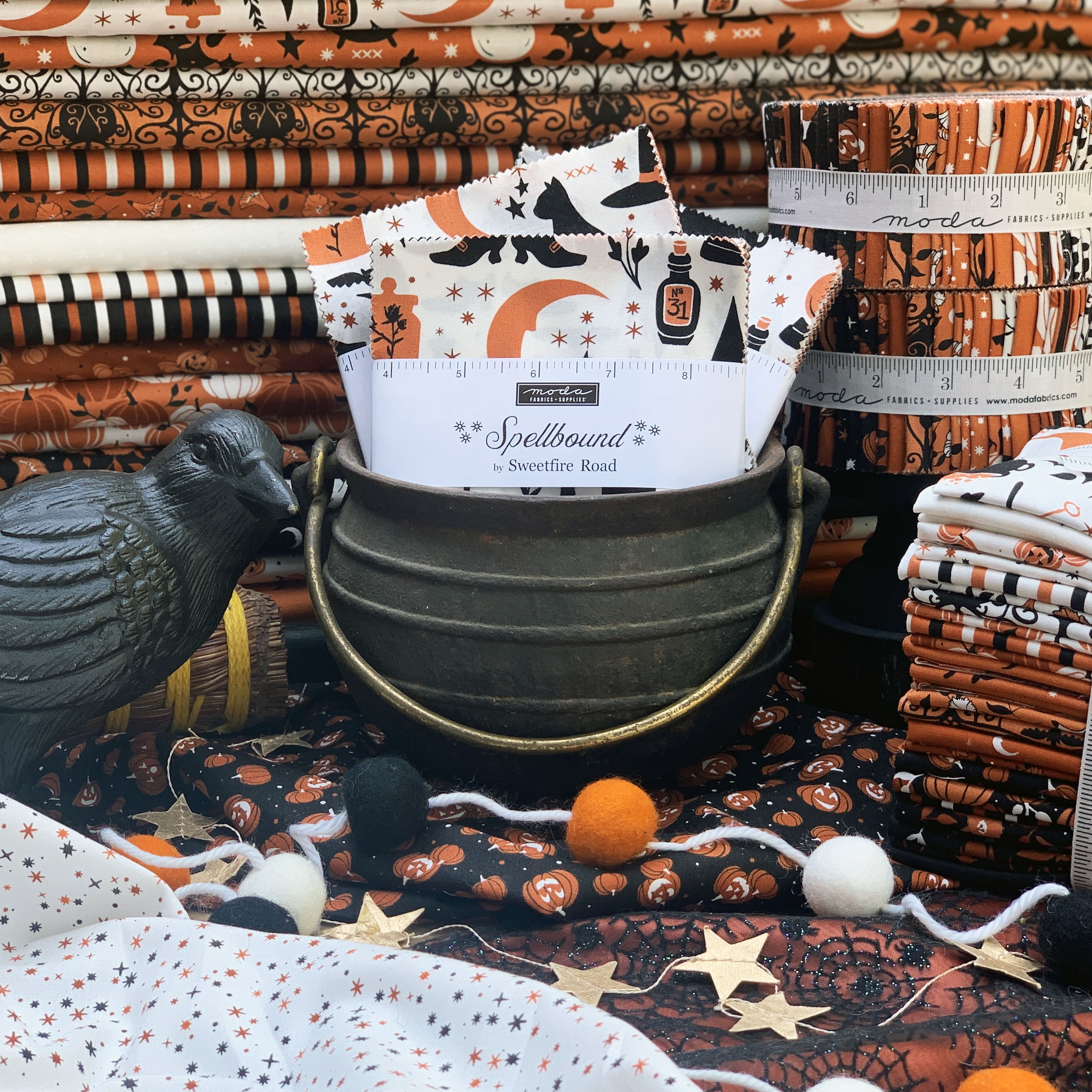 Spellbound Cauldron - Witch Stockings - Quilt Fabric