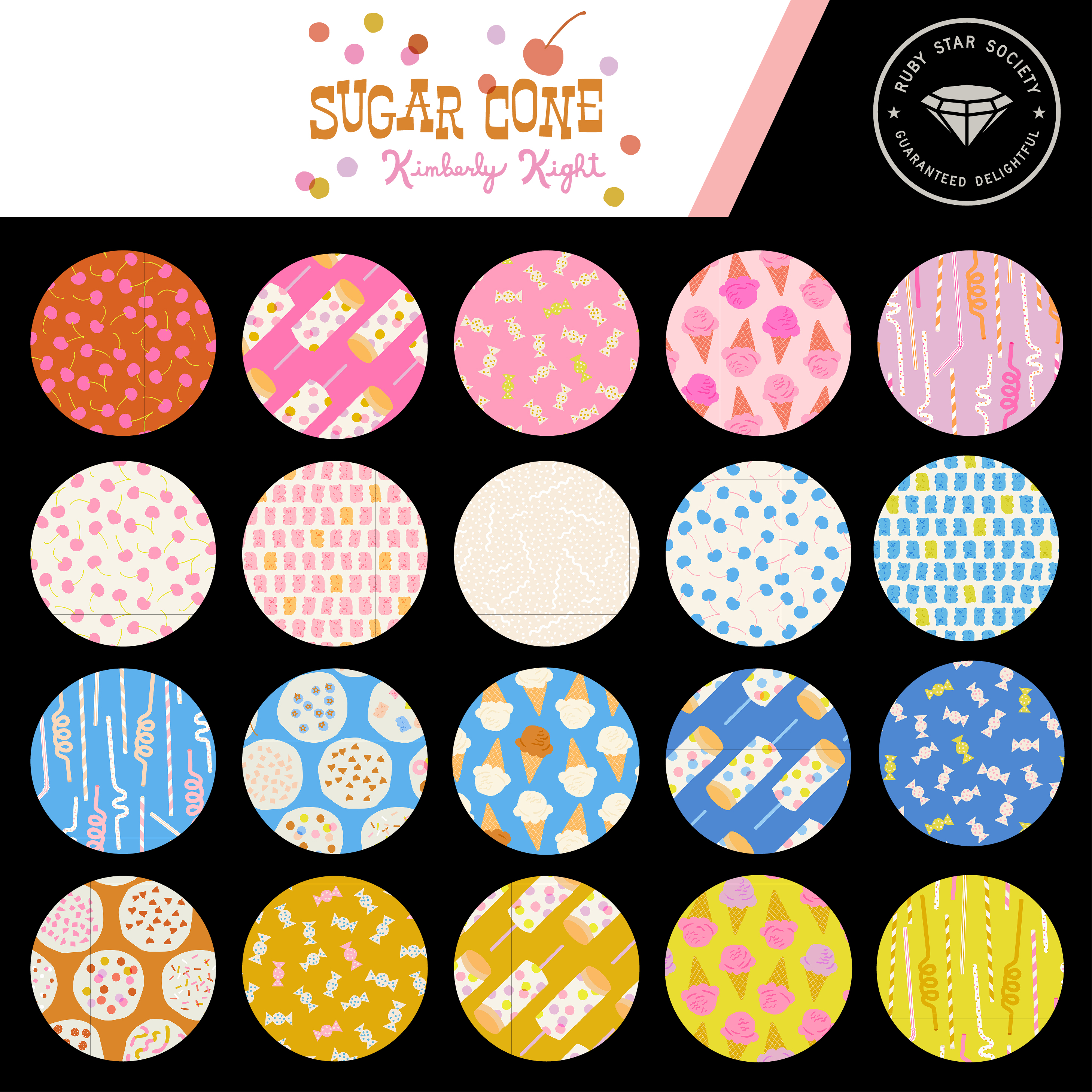 Novelty Candy - Royal Blue - Quilt Fabric