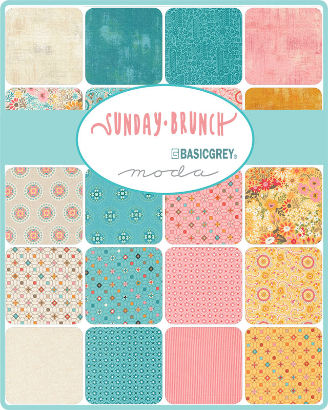 Sunday Brunch Mosaic - Mint Tea - Quilt Fabric