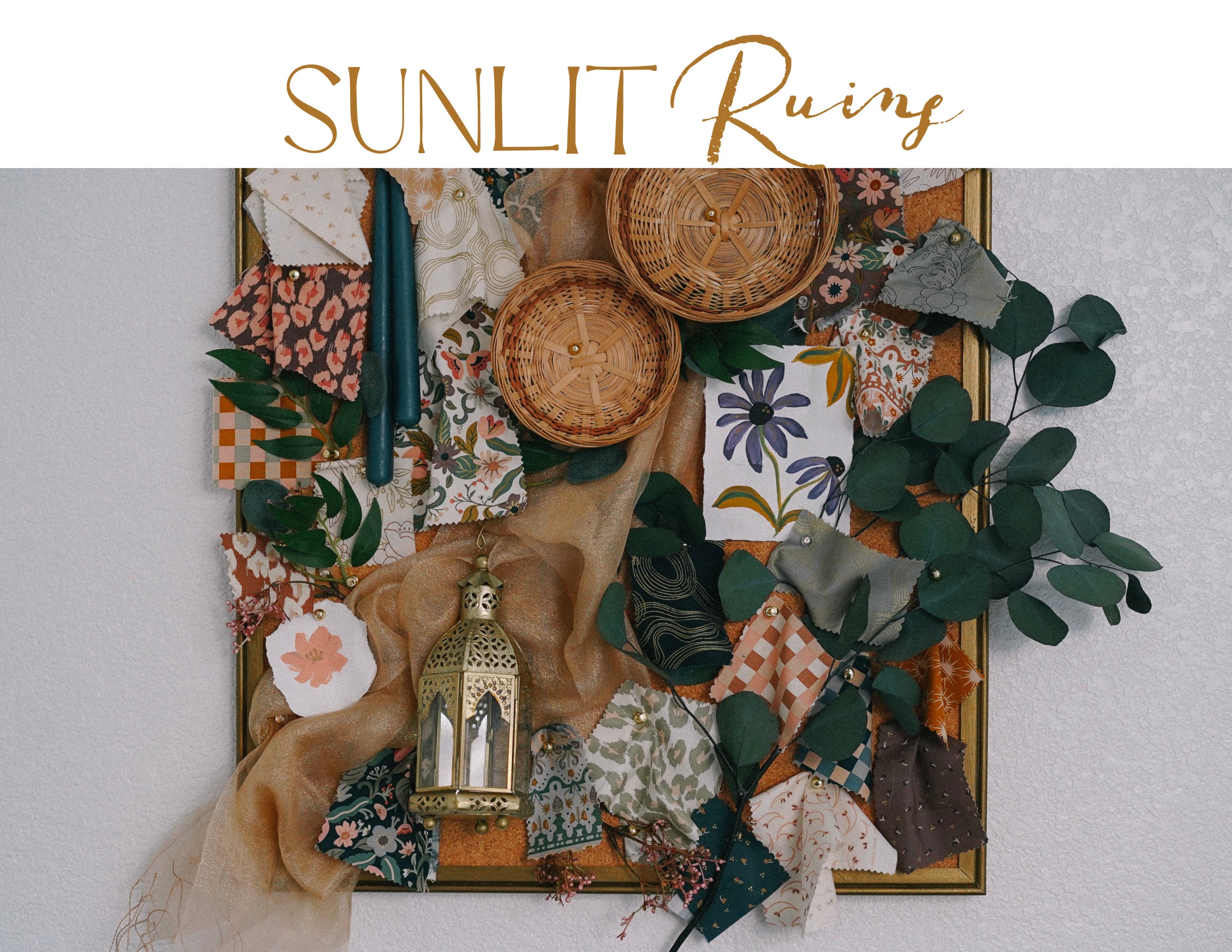 Sunlit Ruins Blossom Metallic Mauve - Quilt Fabric