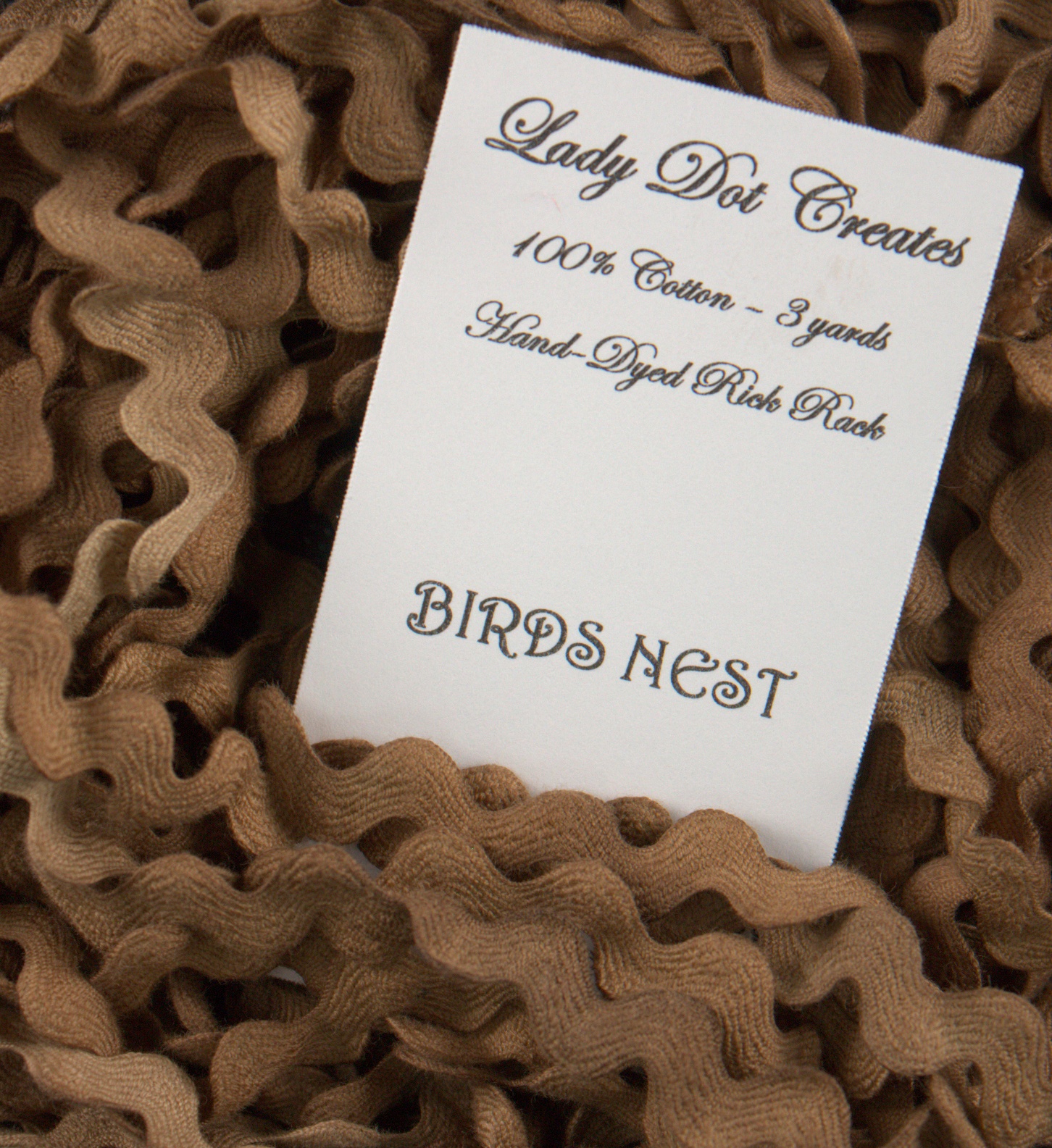Bird's Nest Tan 1/2" Rick Rack Trim (3 yards)