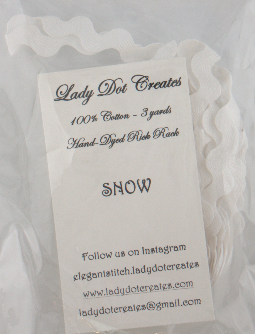 Snow White 1/2" Rick Rack Trim (3 yards)