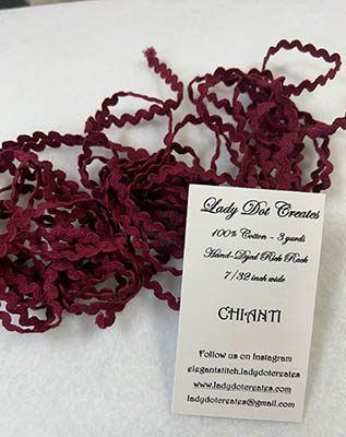 Chianti Red 7/32" Rick Rack Trim (3 yards)