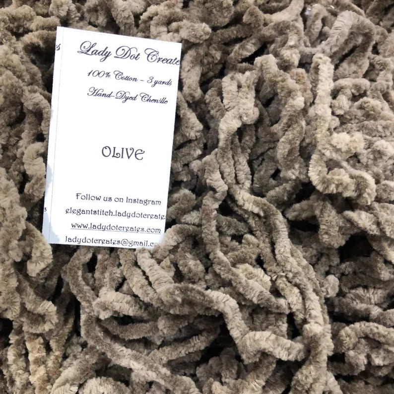 Olive Chenille Trim (3 yards)