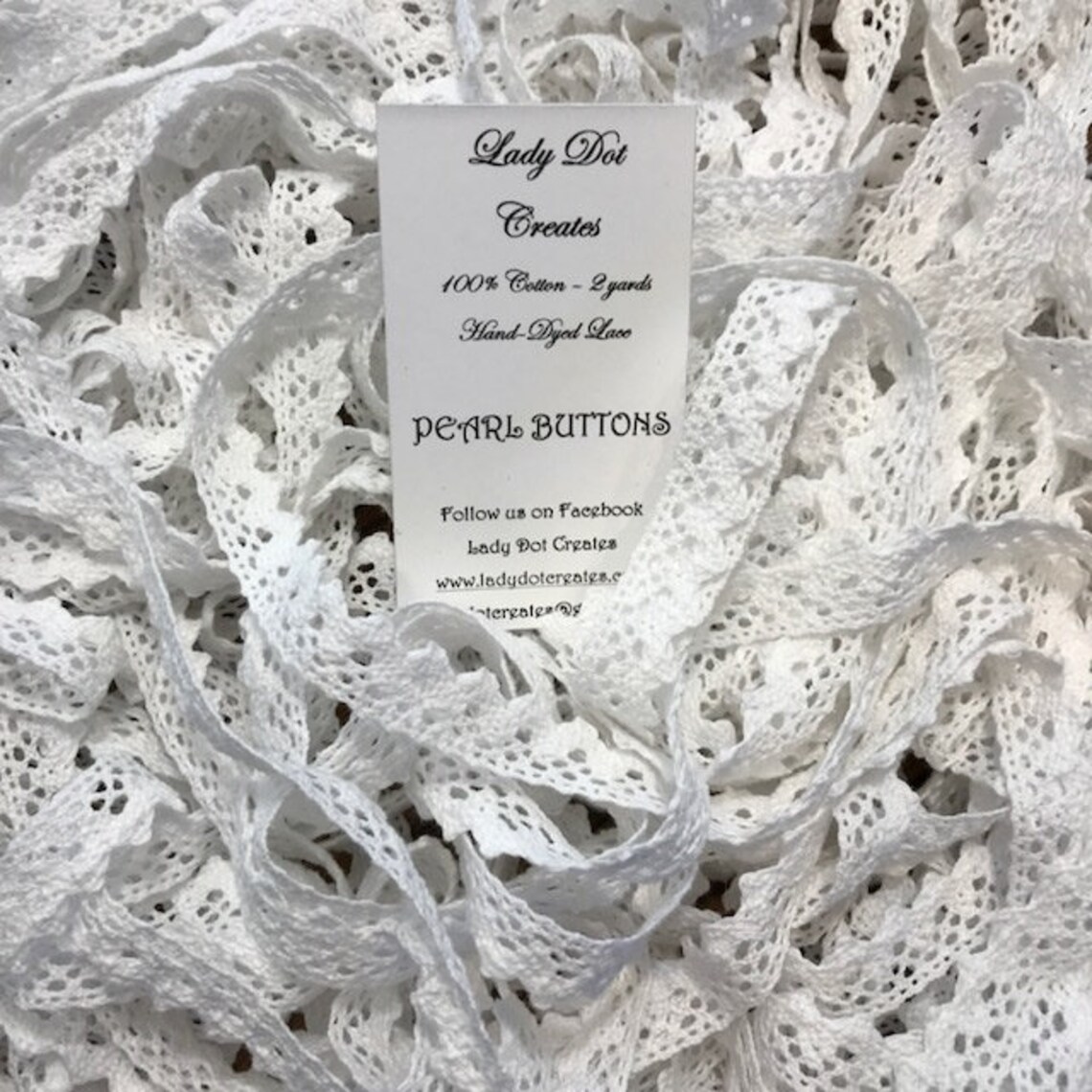 Pearl Buttons 1/2" Lace Trim (2 Yards)