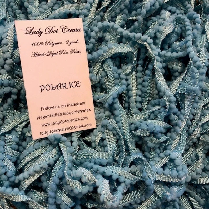 Polar Ice Pom Pom Trim (2 yards)