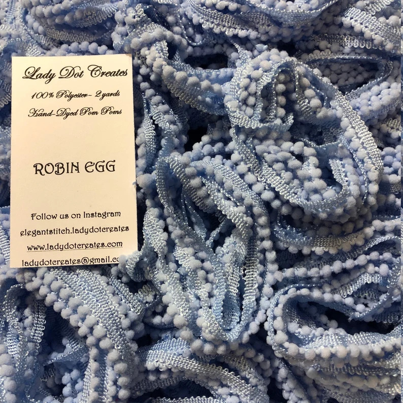 Robin Egg Pom Pom Trim (2 yards)