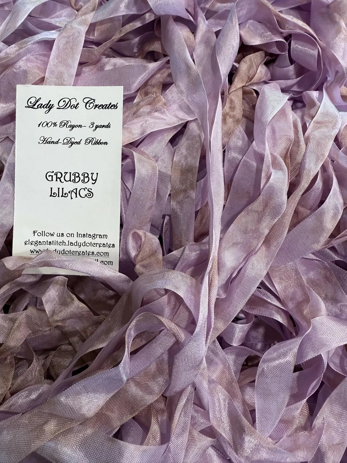 Grubby Lilacs 9/16" Rayon Ribbon Trim (3 Yards), zoomed in. Select this picture to zoom back out.