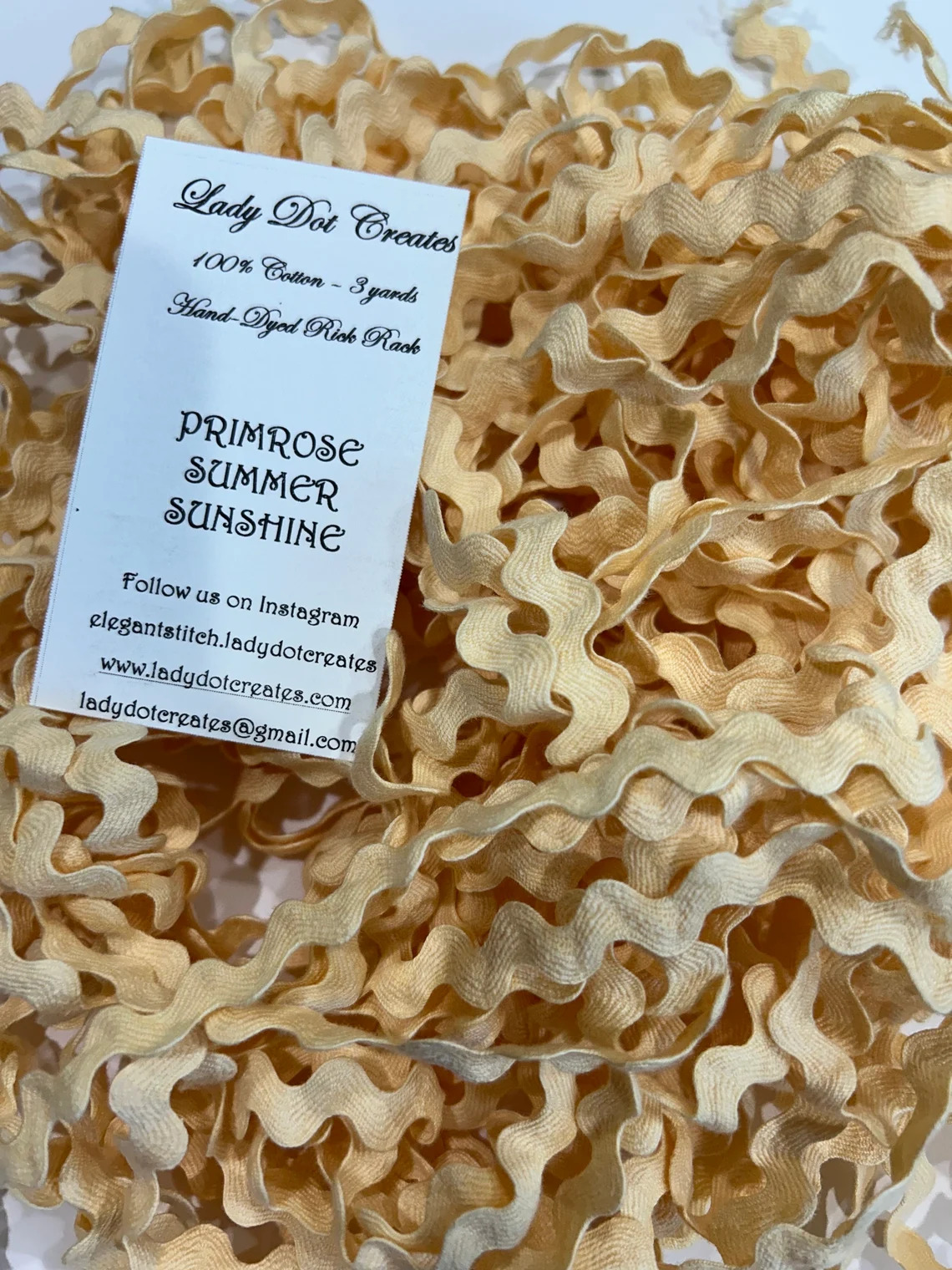 Primrose Summer Sunshine 1/2" Rick Rack (3 yards)