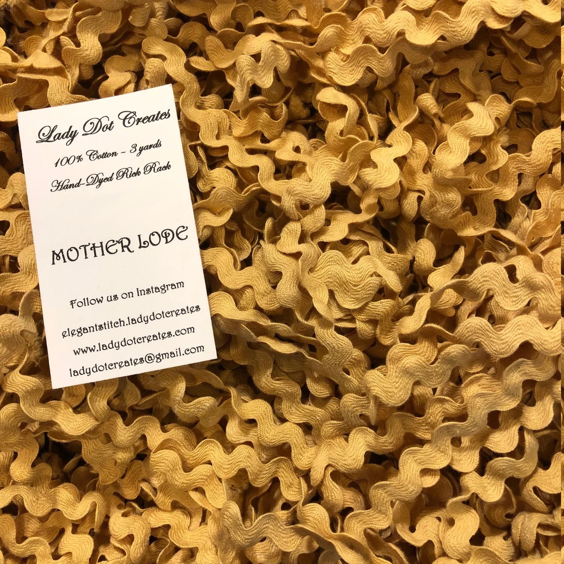 Mother Lode Yellow 1/2" Rick Rack (3 yards)