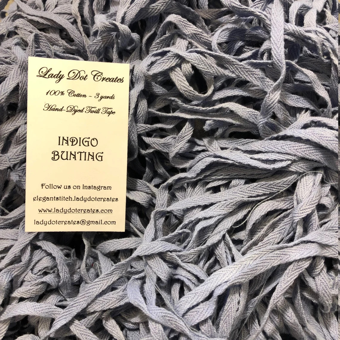 Indigo Bunting Twill Tape (3 yards)