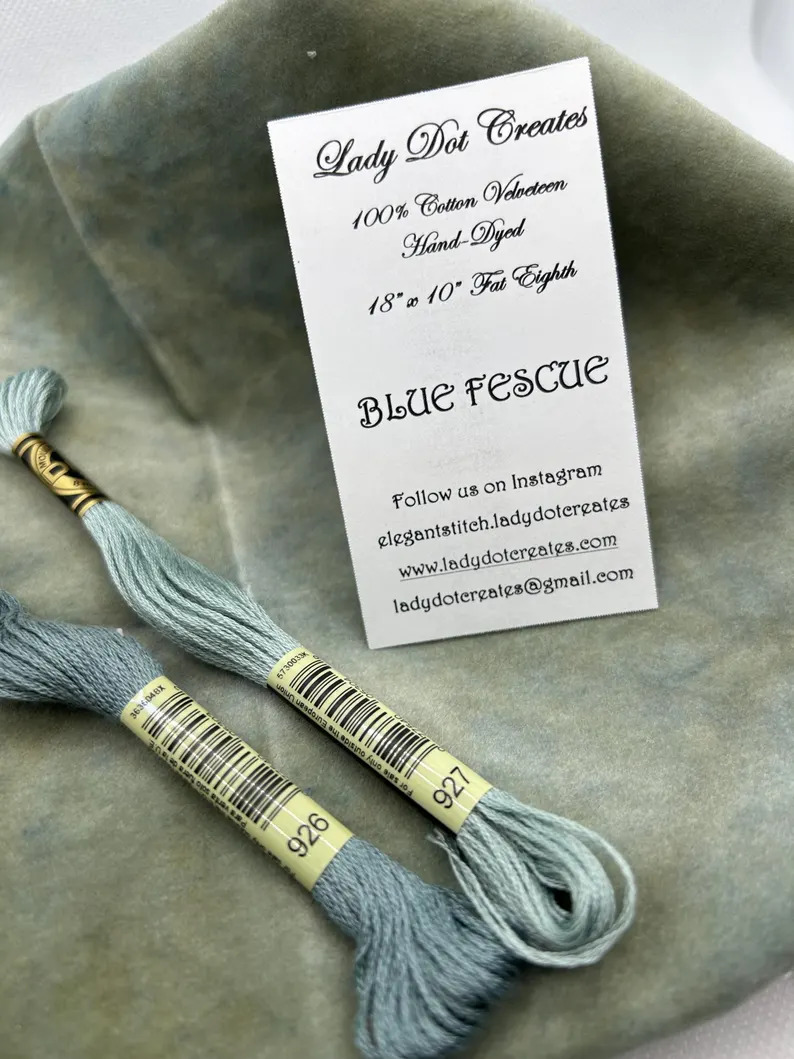 Blue Fescue Velveteen 18" x 10"