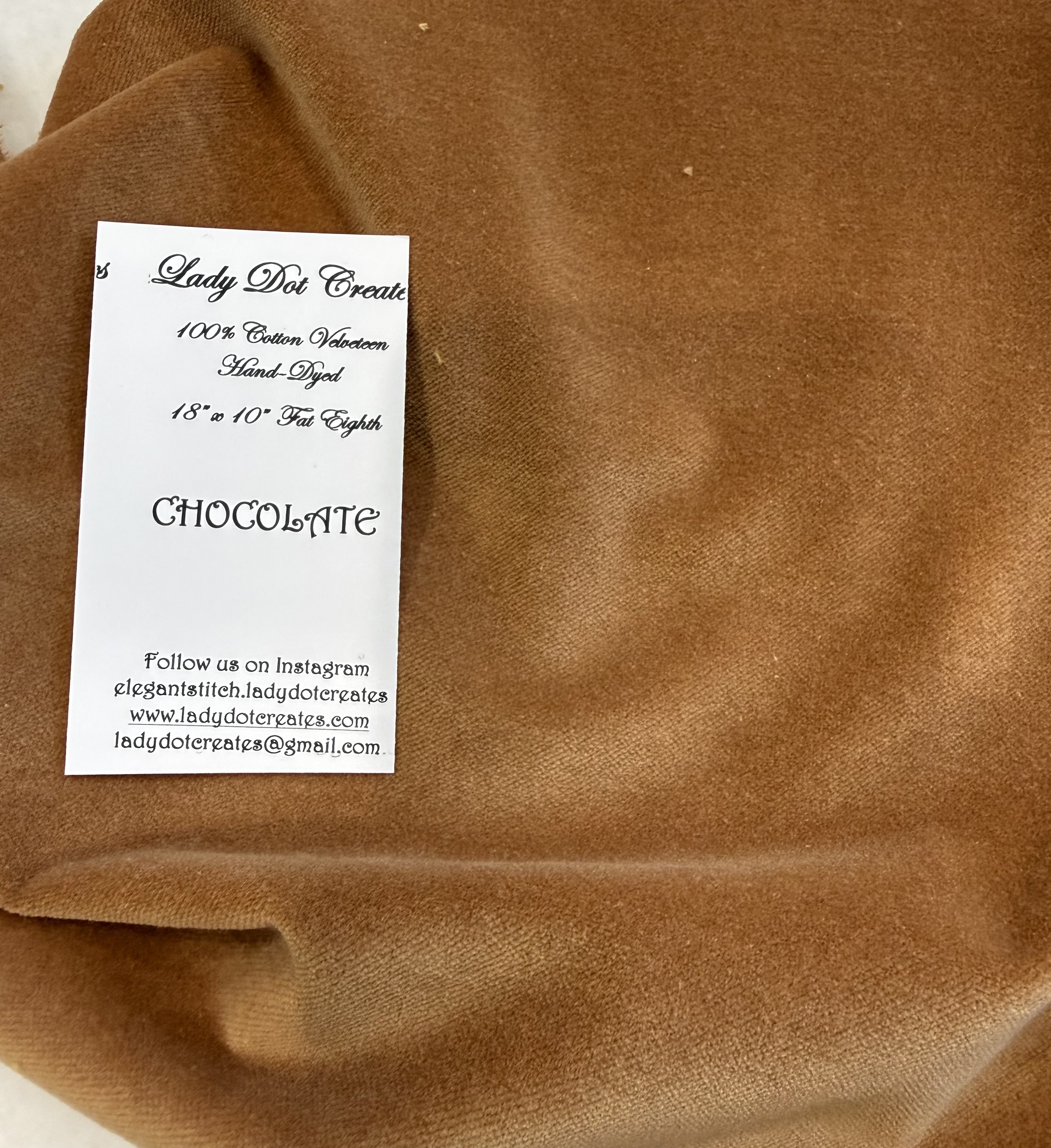 Chocolate Velveteen 18" x 10"