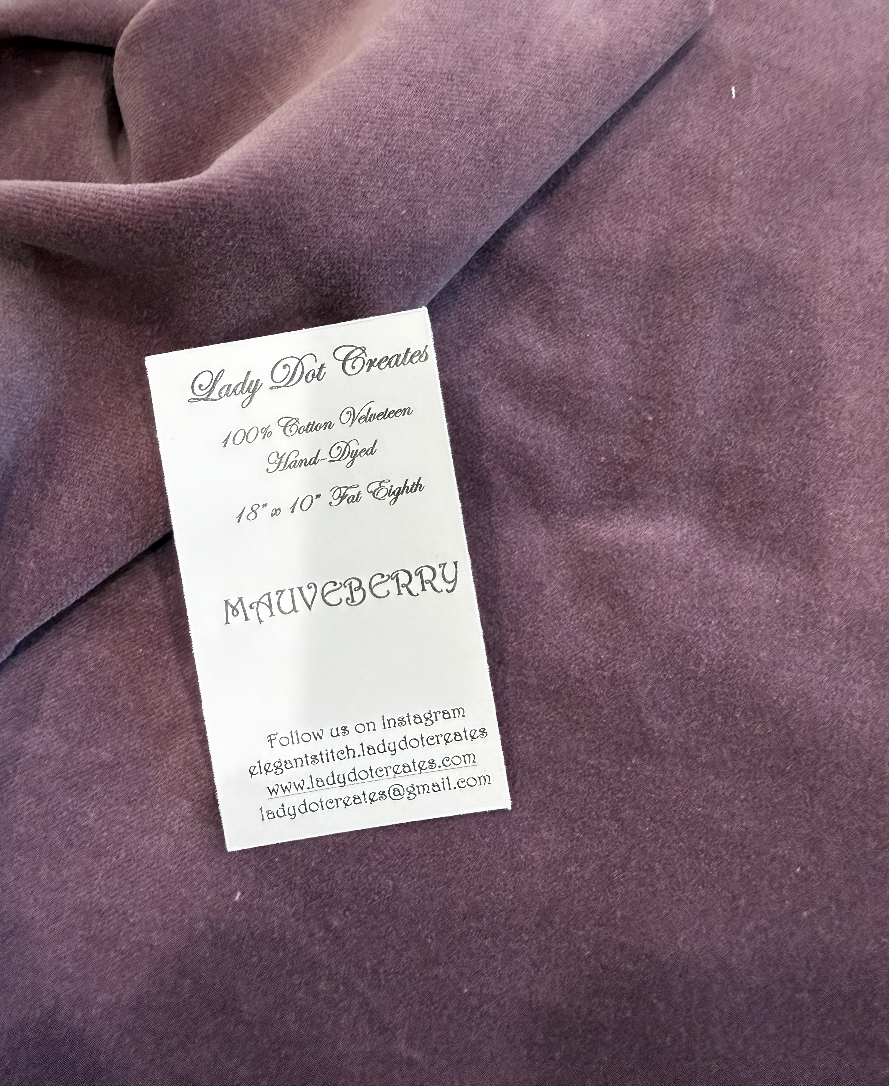 Mauveberry Velveteen 18" x 10"