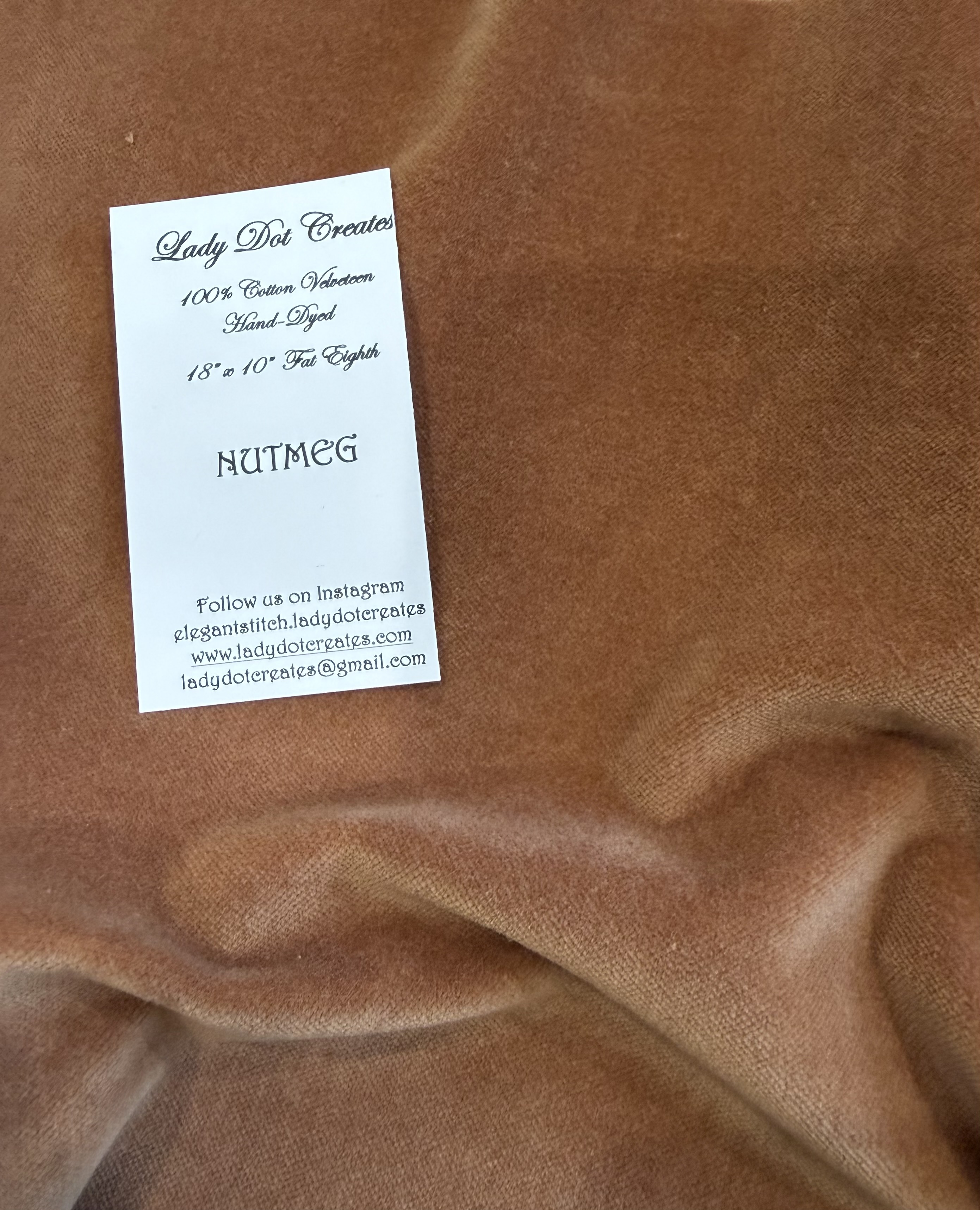 Nutmeg Velveteen 18" x 10"