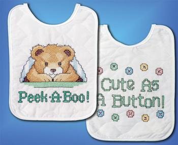 Under The Covers Bib Pair - Stamped Cross Stitch Kit